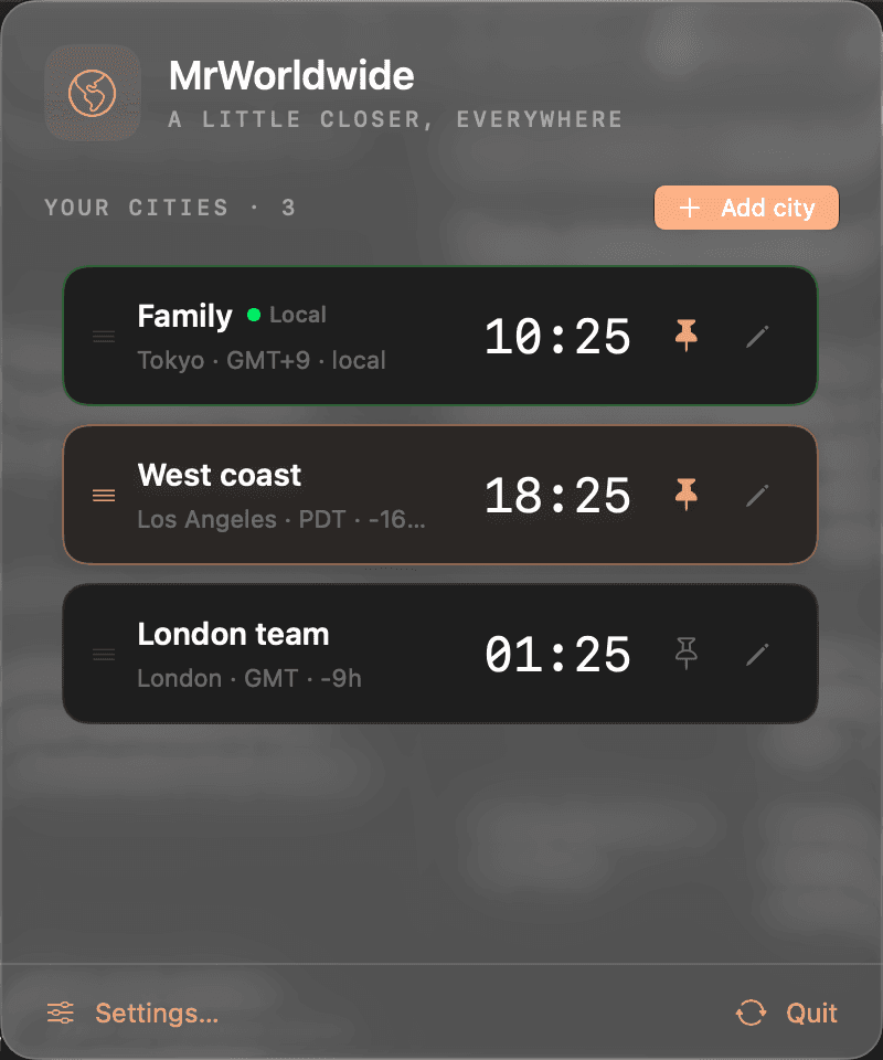 MrWorldwide city clocks